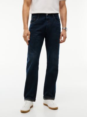 denim ryan slim straight jeans van selvedge voor heren - tommy jeans