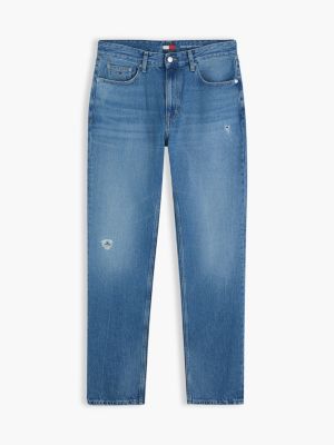 jeans distressed ryan slim fit dritti denim da uomini tommy jeans