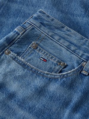 jeans distressed ryan slim fit dritti denim da uomini tommy jeans