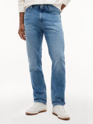 jeans distressed ryan slim fit dritti denim da uomini tommy jeans