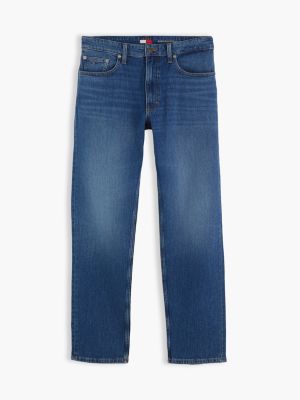 jeans ryan slim fit dritti sbiaditi denim da uomini tommy jeans