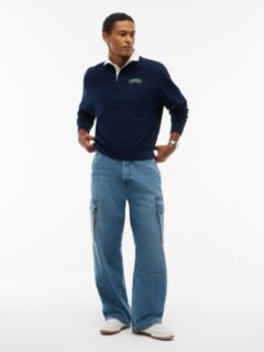 Theo Loose Faded Cargo Jeans — Denim 2