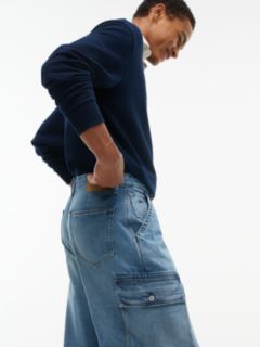 Theo Loose Faded Cargo Jeans — Denim 4