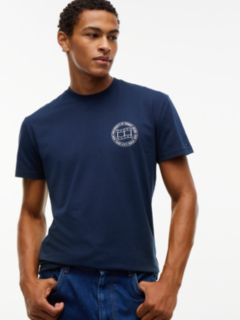 Wavy Flag Back Logo Jersey T-Shirt — Blue 3