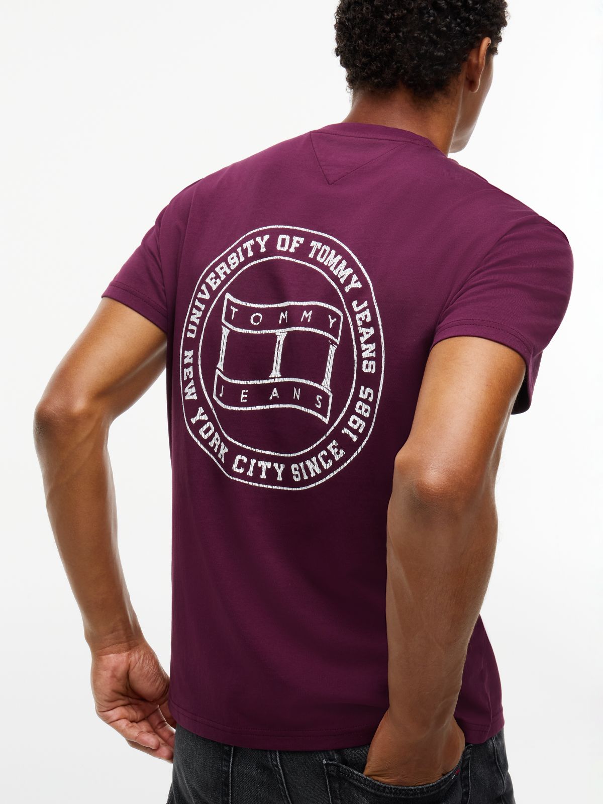 Wavy Flag Back Logo Jersey T-Shirt — Purple