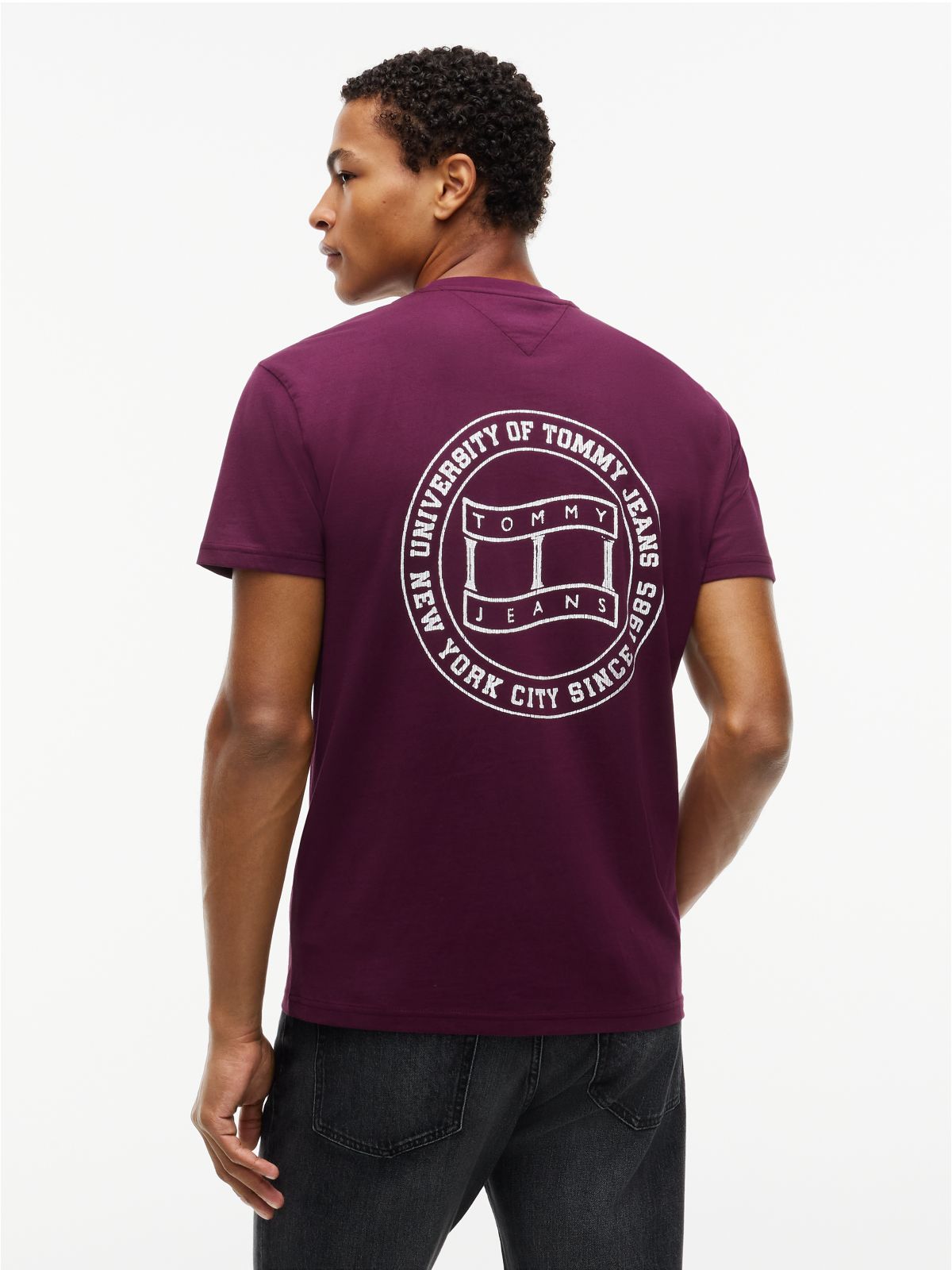 Wavy Flag Back Logo Jersey T-Shirt — Purple