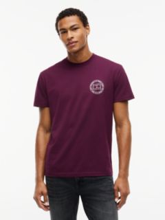 Wavy Flag Back Logo Jersey T-Shirt — Purple 1