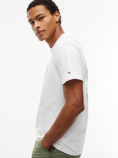 Wavy Flag Back Logo Jersey T-Shirt — White 3