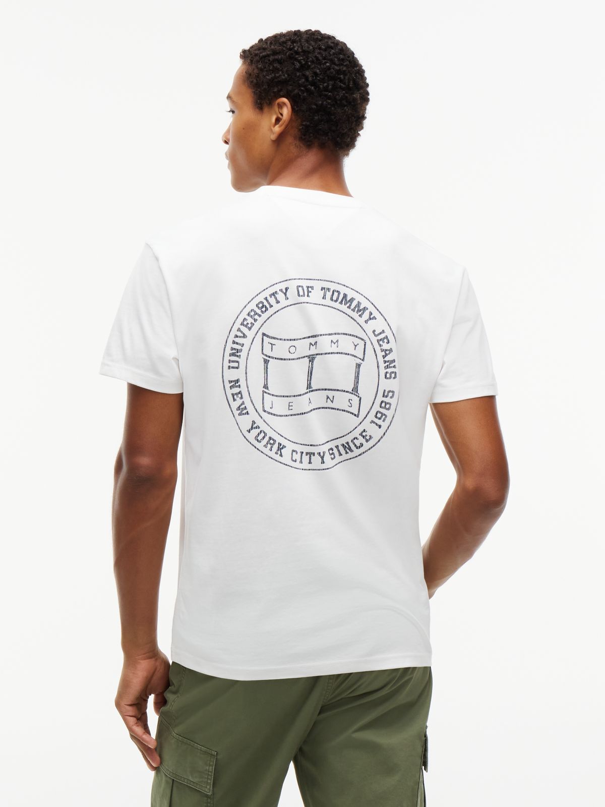 Wavy Flag Back Logo Jersey T-Shirt — White