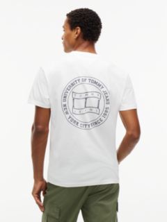 Wavy Flag Back Logo Jersey T-Shirt — White 4