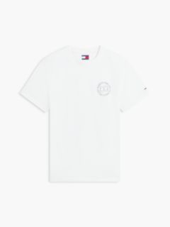 Wavy Flag Back Logo Jersey T-Shirt — White 5