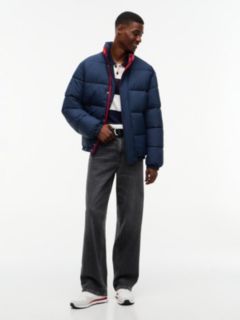 Colour-Blocked Relaxed Ripstop Puffer Jacket — Blue 2