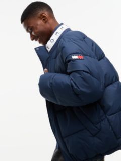Colour-Blocked Relaxed Ripstop Puffer Jacket — Blue 3