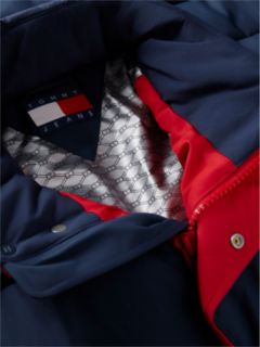 Colour-Blocked Relaxed Ripstop Puffer Jacket — Blue 7