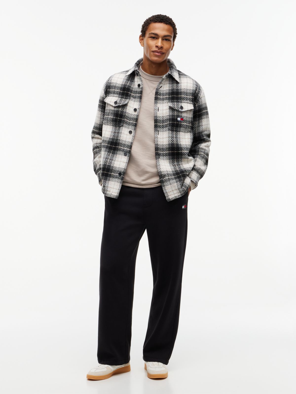 Tommy Badge Fleece Relaxed Joggers — Black