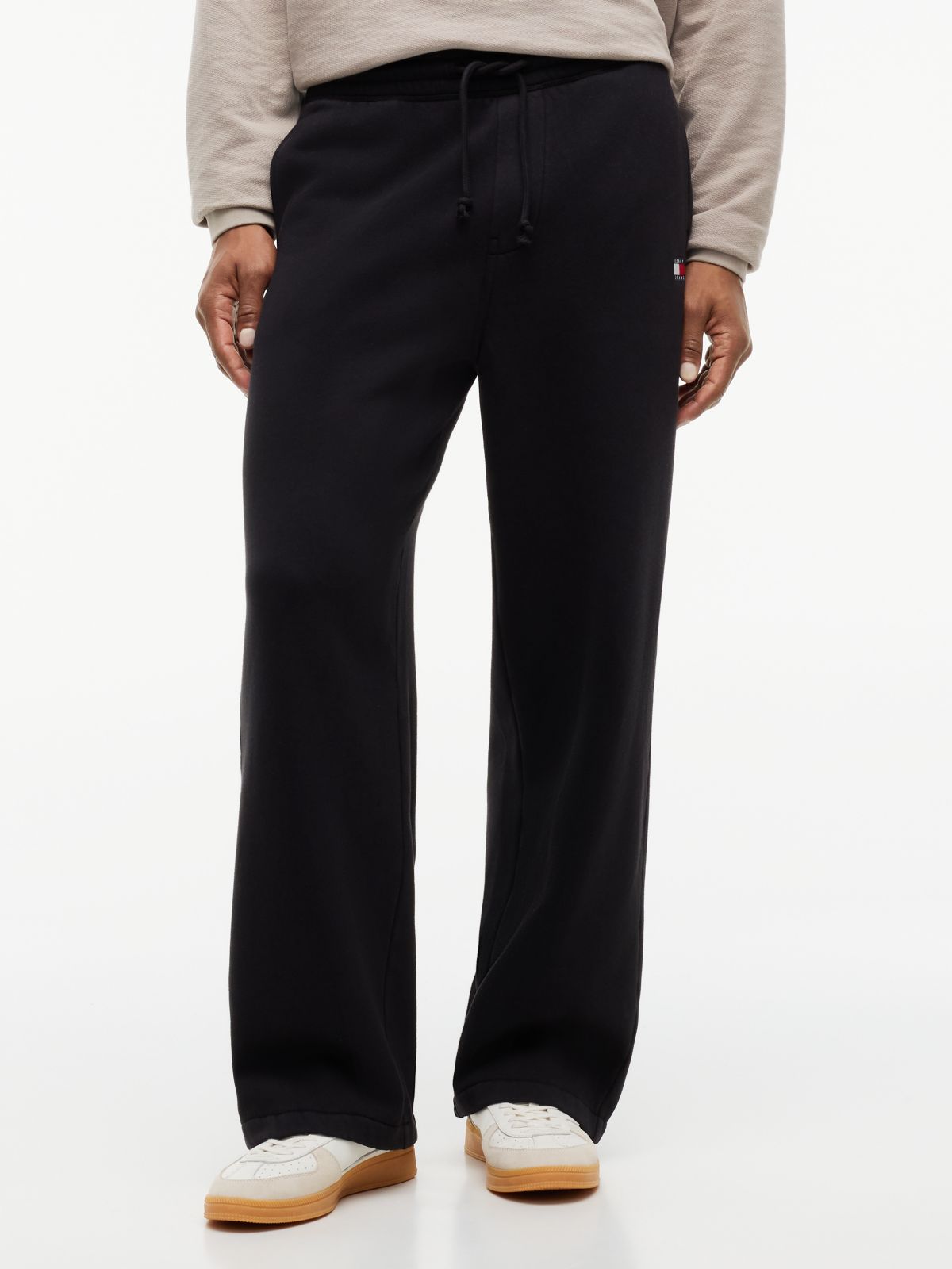 Tommy Badge Fleece Relaxed Joggers — Black