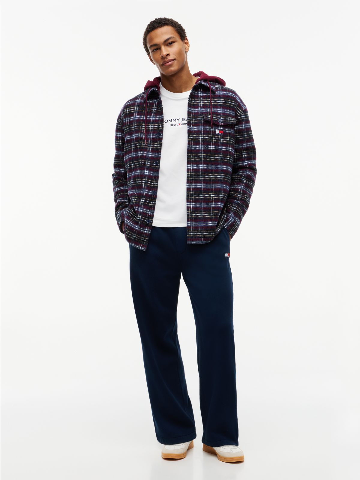 Tommy Badge Fleece Relaxed Joggers — Blue