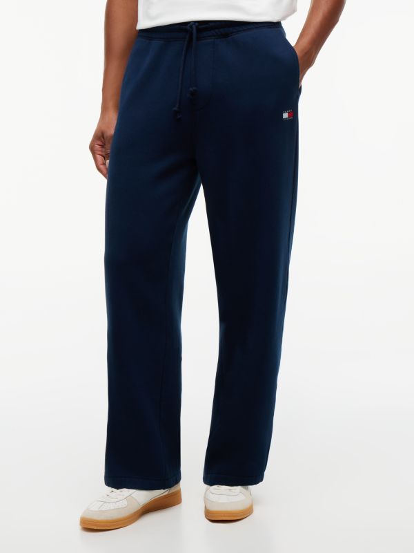 Tommy Badge Fleece Relaxed Joggers — Blue