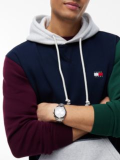 Tommy Badge Colour-Blocked Fleece Hoody — Blue 3