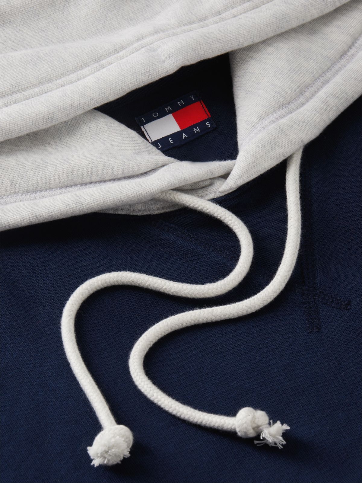 Tommy Badge Colour-Blocked Fleece Hoody — Blue