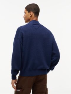 Heritage Logo Mélange Zip-Thru Jumper — Blue 4