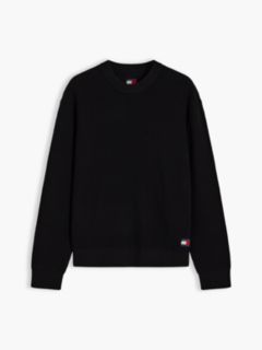 Logo Waffle Knit Crew Neck Jumper — Black 5