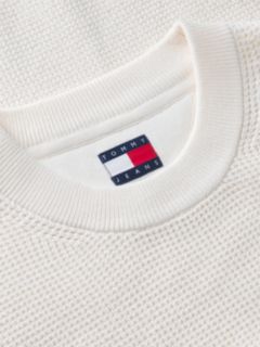 Logo Waffle Knit Crew Neck Jumper — White 6