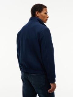 Wool Blend Relaxed Zip-Thru Jacket — Blue 4