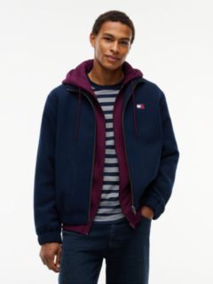Wool Blend Relaxed Zip-Thru Jacket — Blue 1