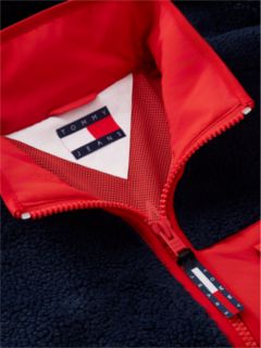 Colour-Blocked Teddy Zip-Thru Jacket — Blue 6