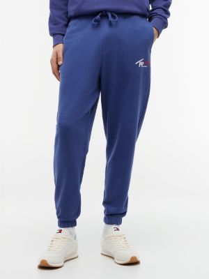 joggers con bajo elástico y logo distintivo blue de hombres tommy jeans