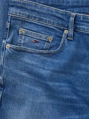 denim schwarze scanton slim jeans mit fade-effekt für herren - tommy jeans