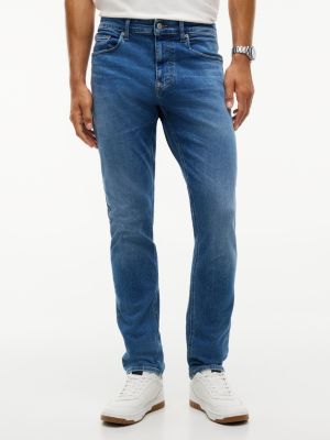 denim schwarze scanton slim jeans mit fade-effekt für herren - tommy jeans