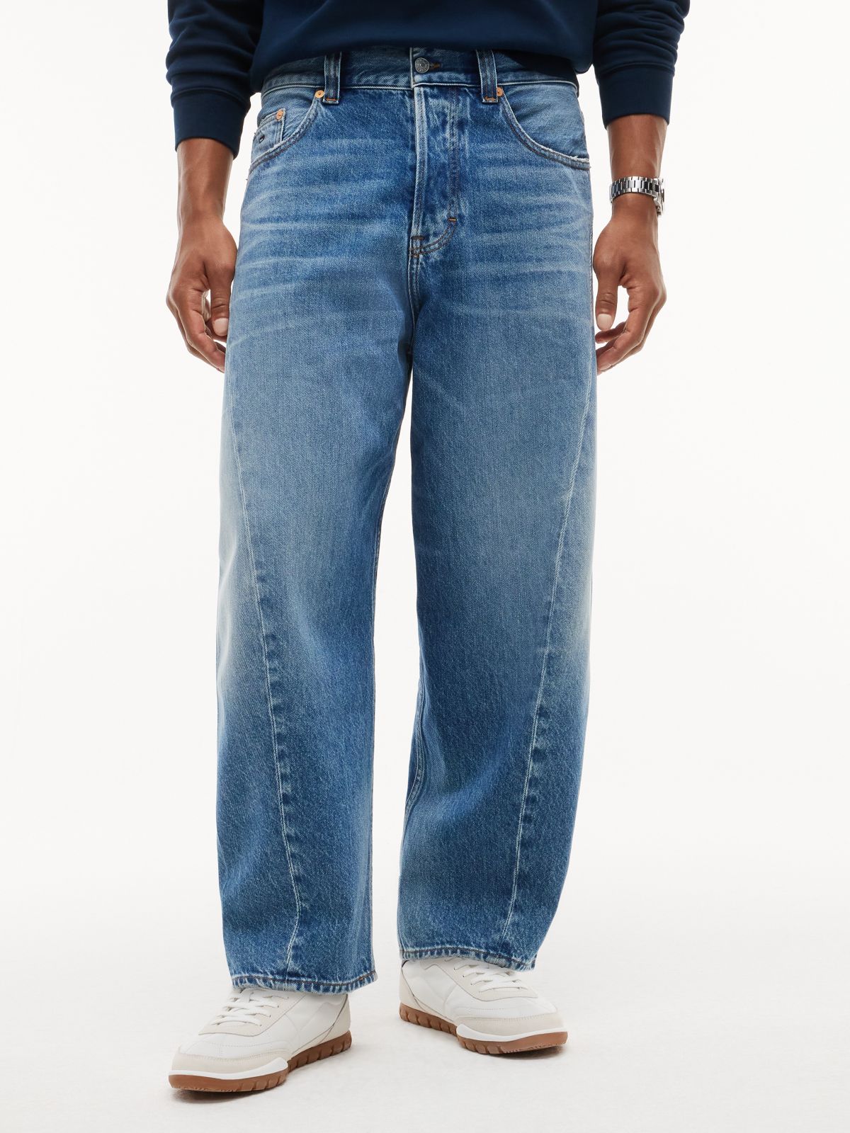 Ashton Barrel Twisted Seam Jeans — Denim