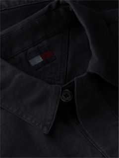 Textured Herringbone Oversized Overshirt — Black 7
