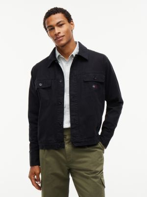 surchemise oversize à chevron texturé black pour hommes tommy jeans