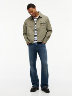 Textured Herringbone Oversized Overshirt — Green 2