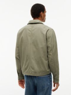 Textured Herringbone Oversized Overshirt — Green 4