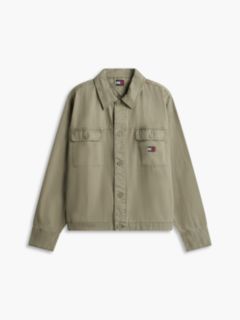 Textured Herringbone Oversized Overshirt — Green 5