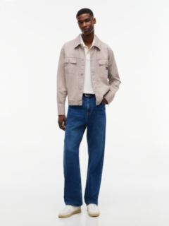 Textured Herringbone Oversized Overshirt — Grey 2