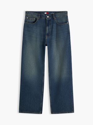 denim theo loose faded whiskered jeans for men tommy jeans