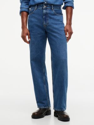 denim jaimie loose straight leg whiskered jeans for men tommy jeans