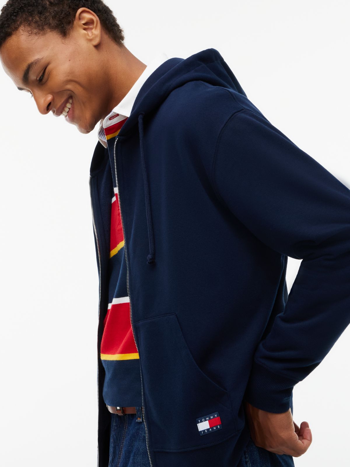 Classic Logo Relaxed Zip-Thru Hoody — Blue