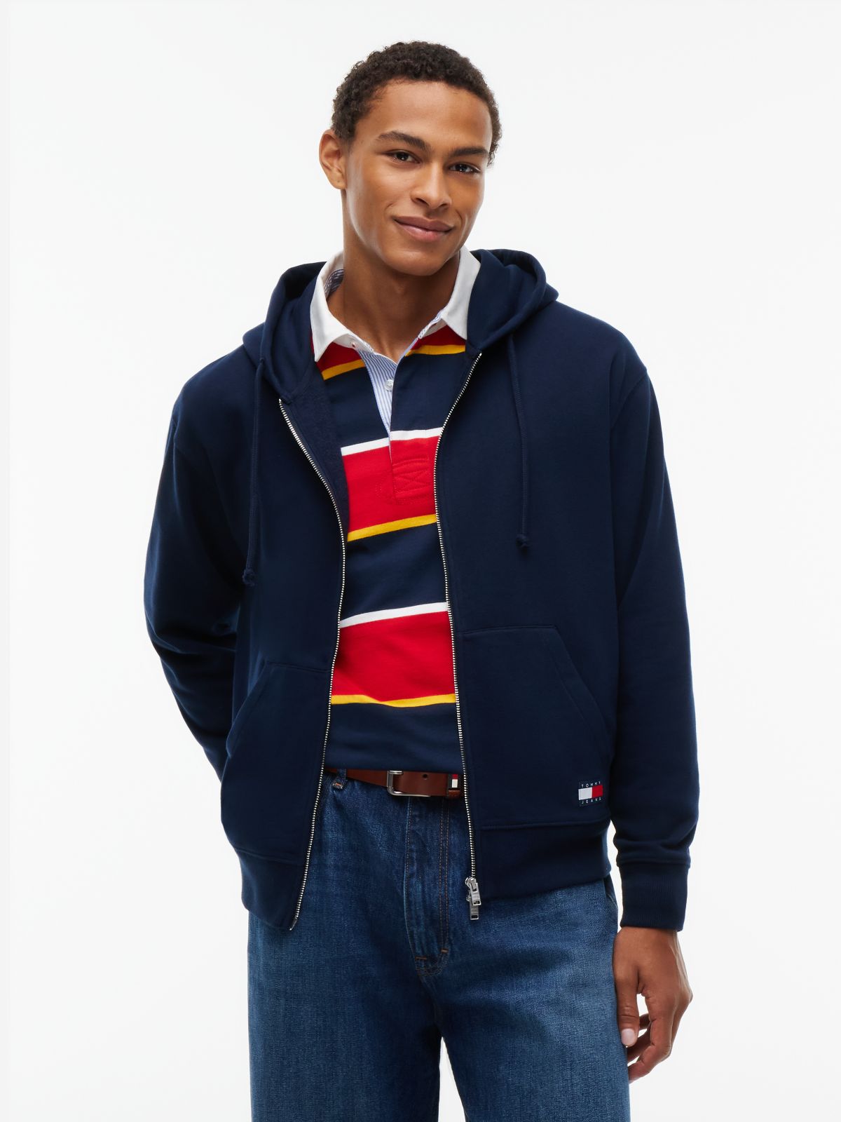 Classic Logo Relaxed Zip-Thru Hoody — Blue