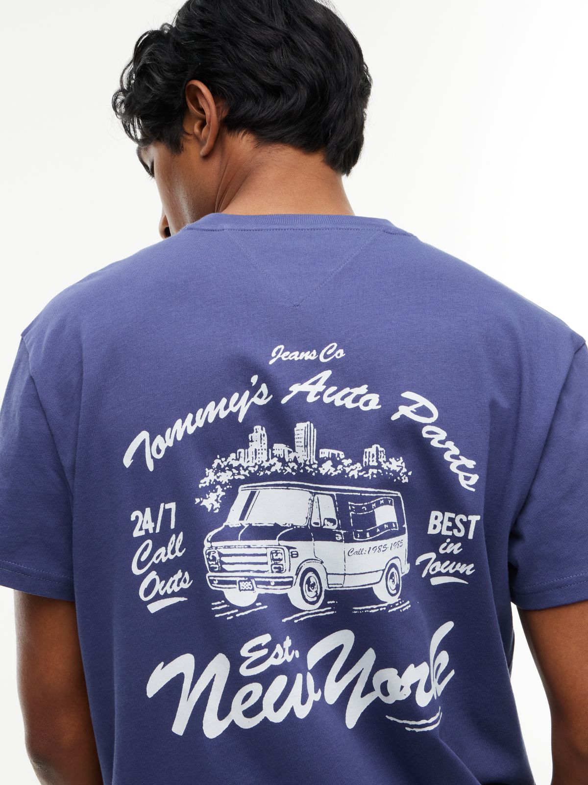 Logo Jersey Crew Neck T-Shirt — Blue
