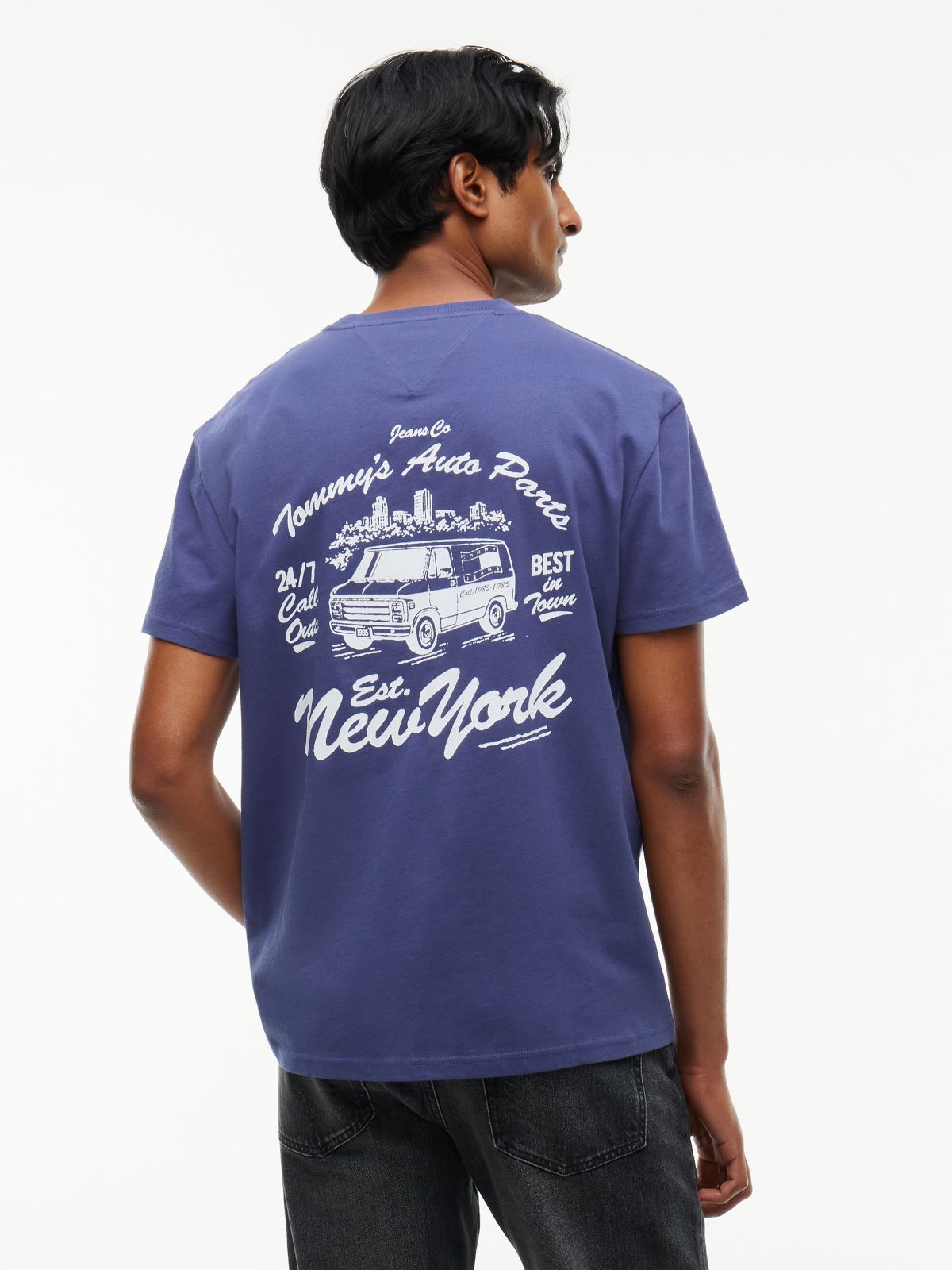 Logo Jersey Crew Neck T-Shirt — Blue