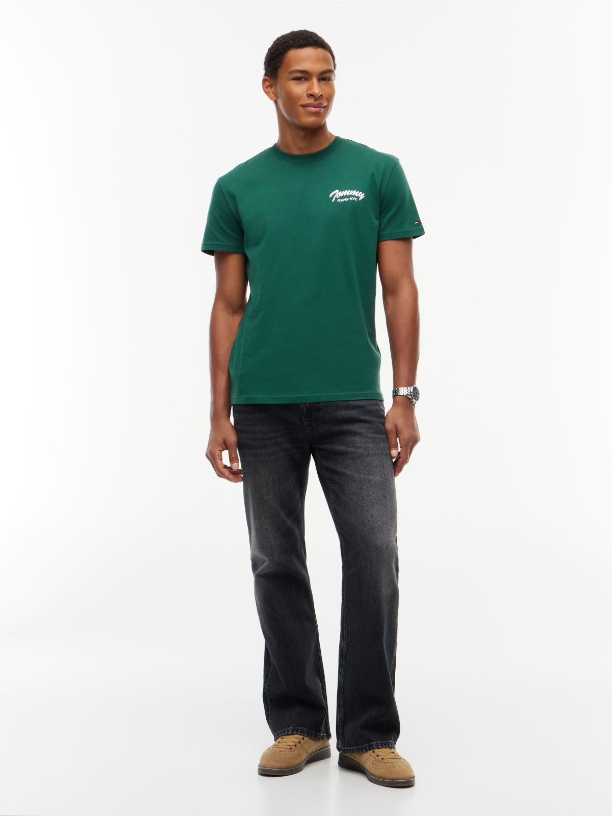 Logo Jersey Crew Neck T-Shirt — Green