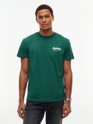 green logo jersey crew neck t-shirt for men tommy jeans