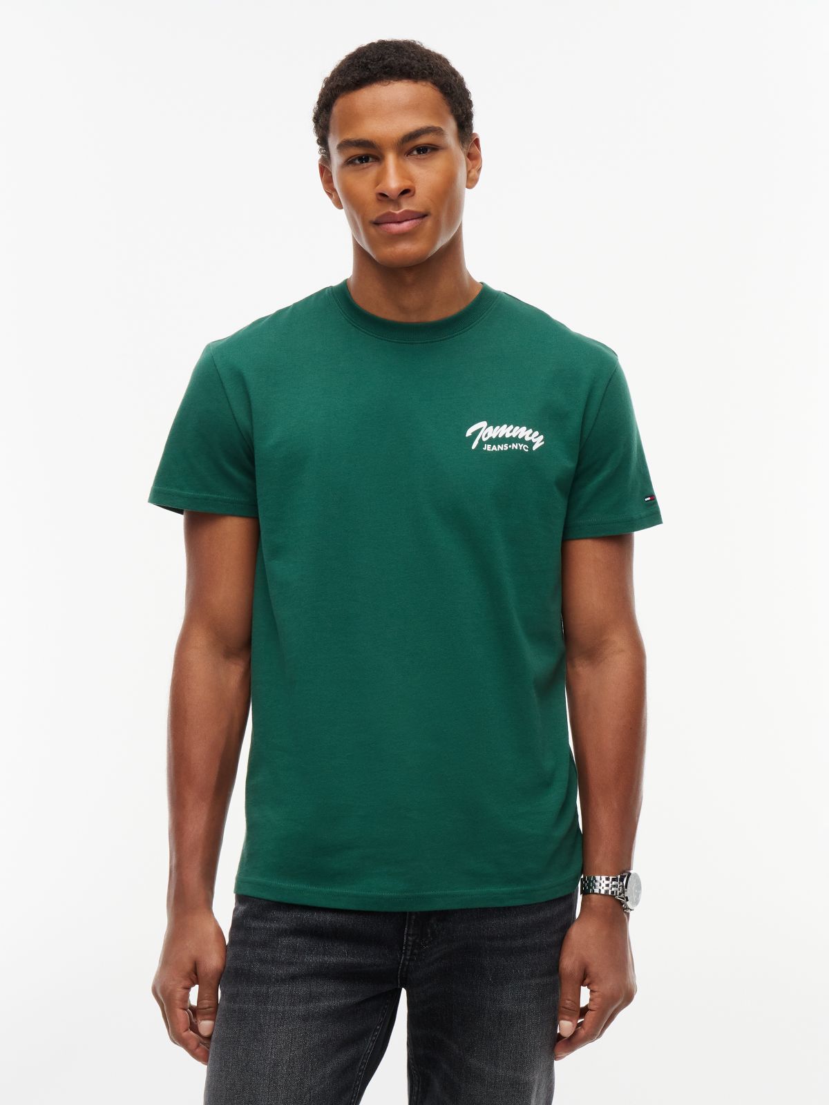 Logo Jersey Crew Neck T-Shirt — Green