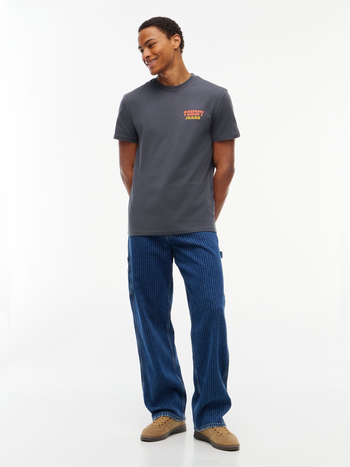 Logo Jersey Crew Neck T-Shirt — Grey